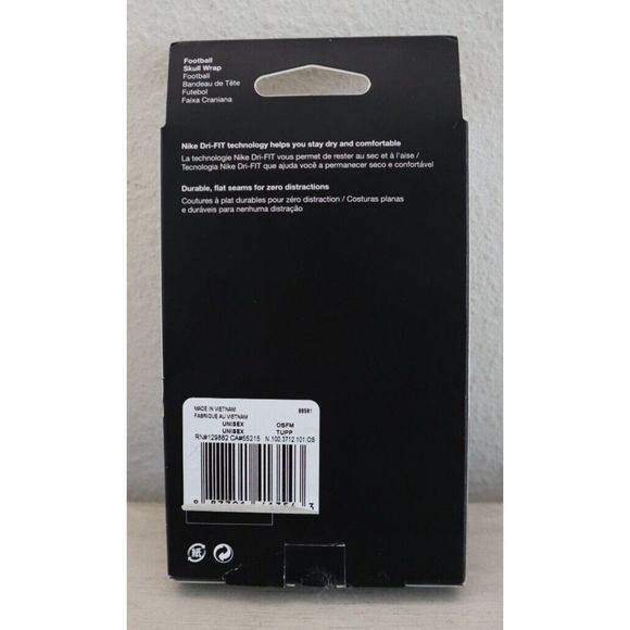 Nike Unisex Adult One Size Fits Most White/Black Dri-FIT 5.0 Football Skull Wrap - Picture 2 of 4